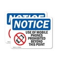 thumbnail image 1 of (2 Pack) Use Of Mobile Phones Prohibited Sign, 1 of 7