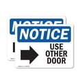 thumbnail image 1 of (2 Pack) Use Other Door [Right Arrow] Sign, 1 of 7