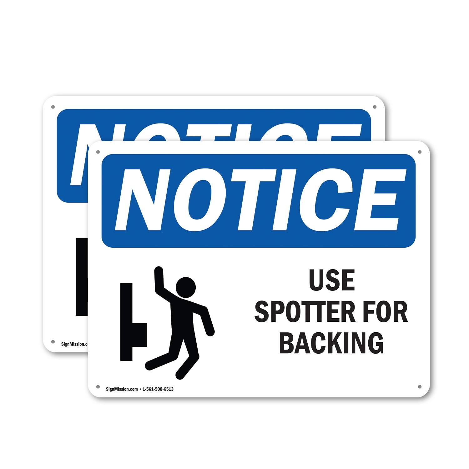 (2 Pack) Use Spotter For Backing OSHA Notice Sign 14 Inch X 10 Inch ...