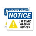 thumbnail image 1 of (2 Pack) Use Static Ground Devices OSHA Notice Sign 18 Inch X 12 Inch Plastic Sign, Weather Resistant, UV Protected for Workplace, Business, and Construction Site, Made in the USA, 1 of 8