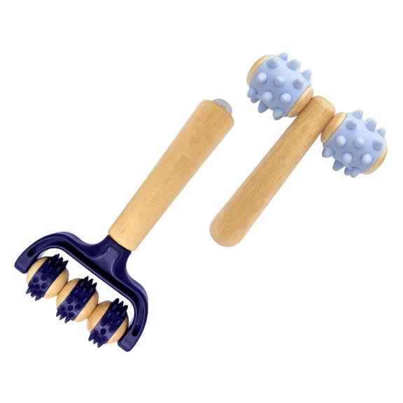 2 Pack User Friendly Wood Massage Set Home Massage Accessory Wood Texture