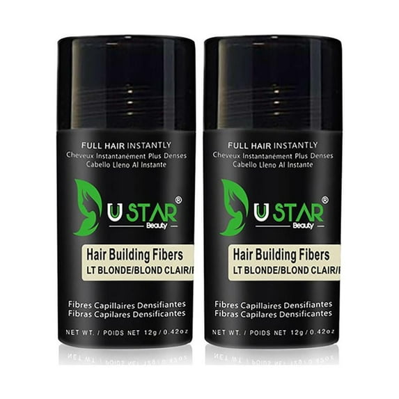 2 Pack - Ustar Hair Building Fiber Light Blonde 0.42 oz/12 g
