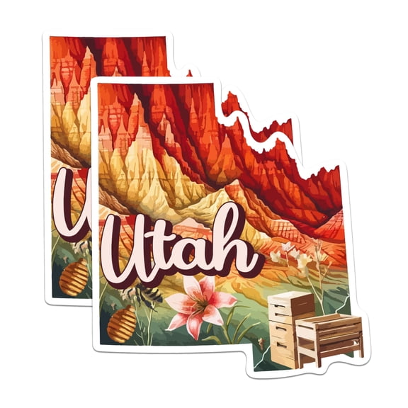 (2 Pack) Utah State Shape Magnets - UT State Magnet - Choose from 50 States - 5" On Longest Side - Premium Magnet - for Cars, Refrigerators, Toolboxes - Made in USA - MAG1286