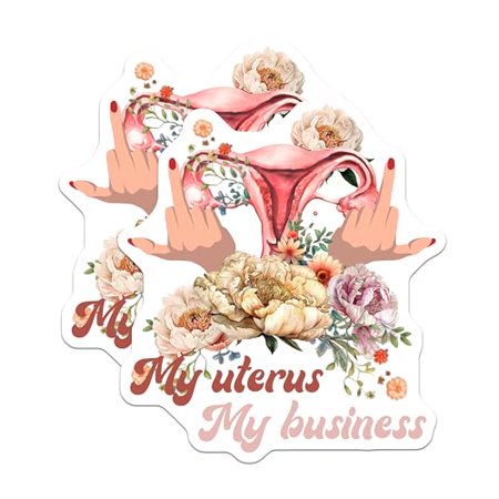 (2 Pack) My Uterus My Business Magnets Magnets - Feminist Decor - Female Empowerment - 5" On Longest Side - Made in USA - Sticks to Refrigerators & Metal Surfaces - MAG9045