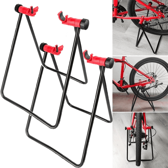 2 Pack Utility Bicycles Stand,Foldable Mechanic Repair Rack Bike Stand for Maintenance,Aluminum Bike Floor Stand,Portable Height Adjustable Bicycles Repair Stand for Indoor Outdoor Use