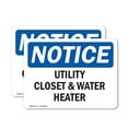 thumbnail image 1 of (2 Pack) Utility Closet And Water Heater OSHA Notice Sign 7 Inch X 5 Inch Vinyl Label Decal Sticker Weather Resistant, UV Protected for Workplace, Business, and Construction Site, Made, 1 of 7