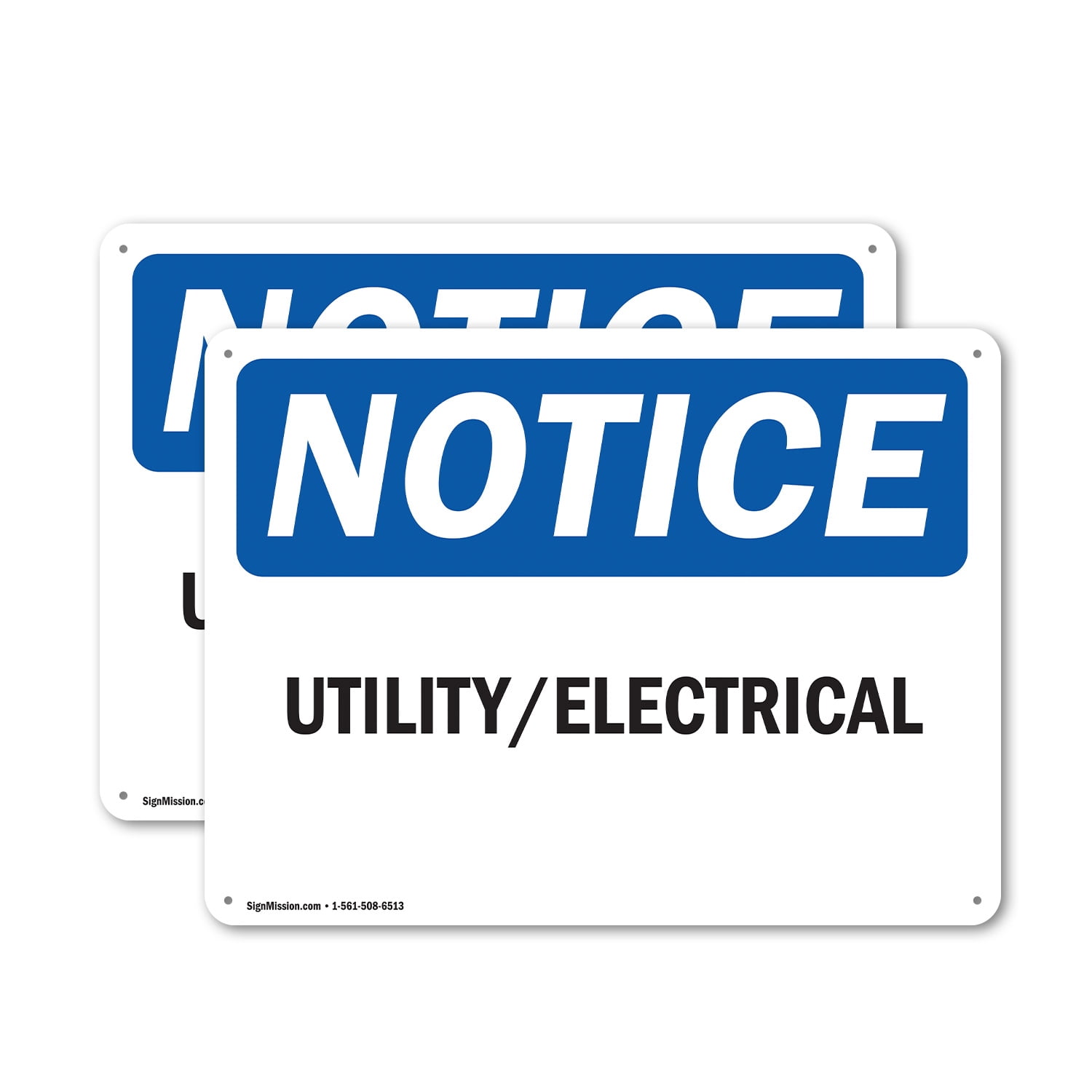 (2 Pack) Utility Electrical OSHA Notice Sign 24 Inch X 18 Inch Indoor ...