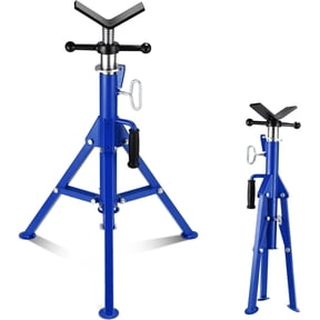 2-Pack V-Head Pipe Jack Stand,28"-52" Adjustable Height Pipe Stand Fits 1/2" - 12" Pipe Capacity w/ 2500LB Load Capacity for Vehicle Supporting and Lifting