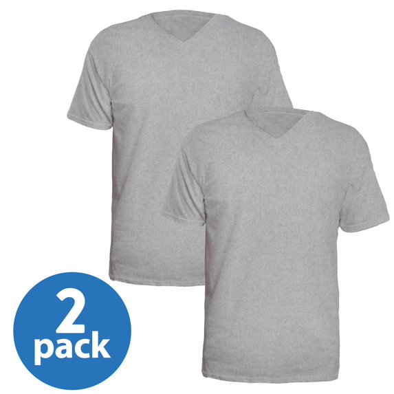 2 Pack V-Neck T Shirts for Men, 100% Cotton Vneck Tag Free Young Adult to Mens Shirt
