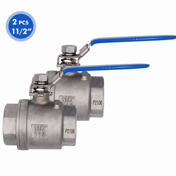 2 Pack VAV 11/2 " Ball VALVES Full Port,2P,316 Stainless Steel,1000 WOG for Water