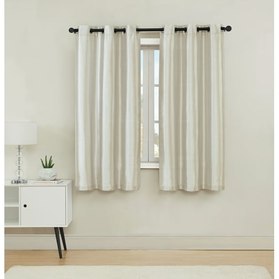2 Pack: VCNY Home Madison Collection Semi Sheer Grommet Top Curtains - Ivory, 63 in. Long