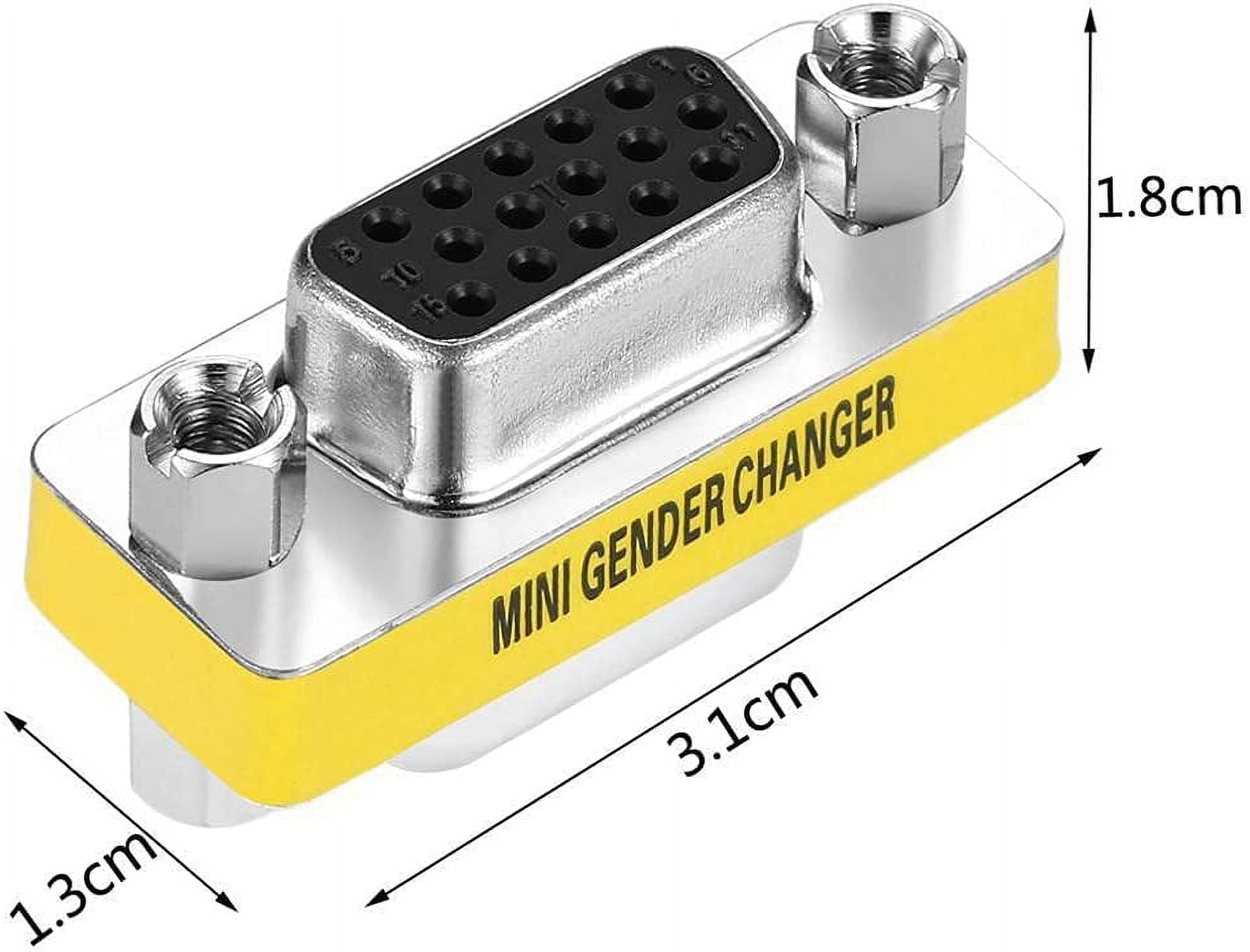 2Pack VGA SVGA HD15 Female to Female Mini Gender Changer Coupler Cable