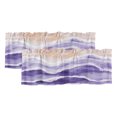 Wave Power Rods 2 Pack Valance for Windows, Boho Purple Ombre Sea Wave Rod Pocket ...