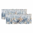 thumbnail image 1 of 2 Pack Valances for Window, Blue Eucalyptus Coastal Short Curtains for Kitchen Bedroom Living Room, Beach Starfish Shell Nautical Ombre Rod Pocket Small Window Treatment Valance Drapes 42 x 12 Inch, 1 of 8
