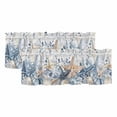 thumbnail image 1 of 2 Pack Valances for Window, Blue Eucalyptus Coastal Short Curtains for Kitchen Bedroom Living Room, Beach Starfish Shell Nautical Retro Rod Pocket Small Window Treatment Valance Drapes 60 x 18 Inch, 1 of 8