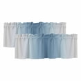 thumbnail image 1 of 2 Pack Valances for Window, Blue Grey Ombre Short Curtains for Kitchen Bedroom Living Room, Farmhouse Gradient Minimalist Rod Pocket Small Window Treatment Valance Drapes 54 x 18 Inch, 1 of 8