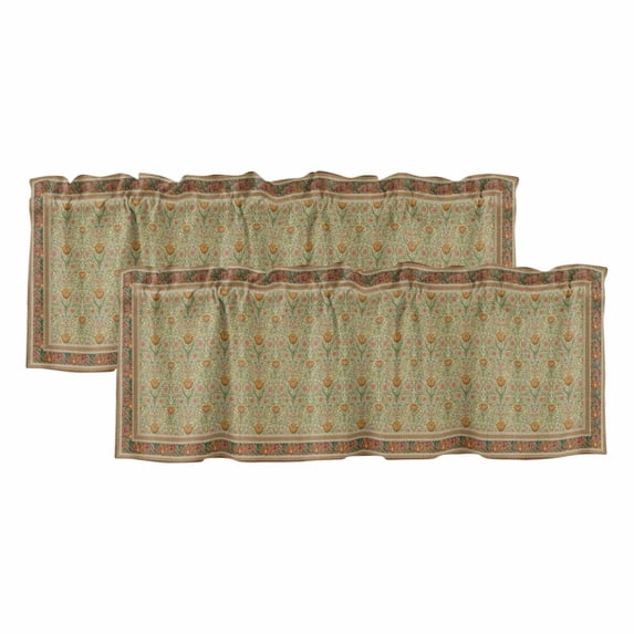 2 Pack Valances for Window, Boho Geometric Abstract Floral Short ...