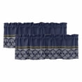 thumbnail image 1 of 2 Pack Valances for Window, Boho Navy Blue Flower Short Curtains for Kitchen Bedroom Living Room, Abstract Bohemia Pesley Floral Rod Pocket Small Window Treatment Valance Drapes 42 x 18 Inch, 1 of 8