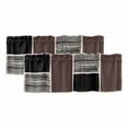 thumbnail image 1 of 2 Pack Valances for Window, Brown Black Short Curtains for Kitchen Bedroom Living Room, Modern Abstract Art Farmhouse Striped Rod Pocket Small Window Treatment Valance Drapes 42 x 12 Inch, 1 of 8