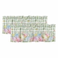 thumbnail image 1 of 2 Pack Valances for Window, Easter Eggs Short Curtains for Kitchen Bedroom Living Room, Spring Daisy Eucalyptus Leaves Sage Green Plaid Rod Pocket Small Window Treatment Valance Drapes 60 x 18 Inch, 1 of 8