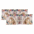 thumbnail image 1 of 2 Pack Valances for Window, Easter Rabbit Eggs Short Curtains for Kitchen Bedroom Living Room, Spring Flowers Leaves Pastoral Pink Laid Rod Pocket Small Window Treatment Valance Drapes 54 x 18 Inch, 1 of 8