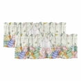thumbnail image 1 of 2 Pack Valances for Window, Easter Short Curtains for Kitchen Bedroom Living Room, Spring Rabbit Ears Foot Colorful Eggs Leaf Floral Rod Pocket Small Window Treatment Valance Drapes 42 x 12 Inch, 1 of 8