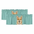 thumbnail image 1 of 2 Pack Valances for Window, Green Dog Short Curtains for Kitchen Bedroom Living Room, Funny Animals Modern Art Rod Pocket Small Window Treatment Valance Drapes 42 x 18 Inch, 1 of 8
