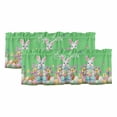 thumbnail image 1 of 2 Pack Valances for Window, Green Easter Short Curtains for Kitchen Bedroom Living Room, Spring Bunny Eggs Tulip Flowers Butterfly Rod Pocket Small Window Treatment Valance Drapes 42 x 12 Inch, 1 of 8