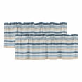 thumbnail image 1 of 2 Pack Valances for Window, Khaki Blue Striped Short Curtains for Kitchen Bedroom Living Room, Farmhouse Stripes Modern Abstract Art Rod Pocket Small Window Treatment Valance Drapes 60 x 18 Inch, 1 of 8