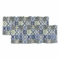 thumbnail image 1 of 2 Pack Valances for Window, Middle Century Short Curtains for Kitchen Bedroom Living Room, Vintage Farmhouse Bohemia Style Blue Rod Pocket Small Window Treatment Valance Drapes 42 x 18 Inch, 1 of 8