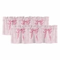 thumbnail image 1 of 2 Pack Valances for Window, Pink Bow Short Curtains for Kitchen Bedroom Living Room, Cute Watercolor Girls Cartoon Luxury Rod Pocket Small Window Treatment Valance Drapes 54 x 18 Inch, 1 of 8