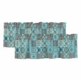 thumbnail image 1 of 2 Pack Valances for Window, Retro Middle Century Short Curtains for Kitchen Bedroom Living Room, Rustic Bohemia Style Aztec Blue Rod Pocket Small Window Treatment Valance Drapes 60 x 18 Inch, 1 of 8