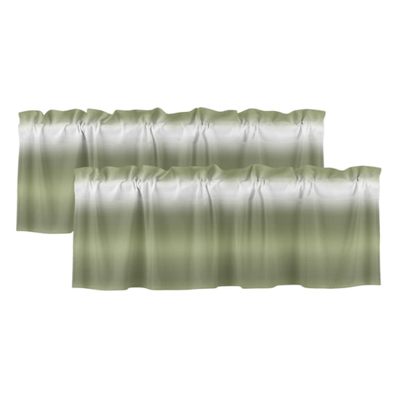 2 Pack Valances for Window, Sage Green Ombre Short Curtains for Kitchen ...