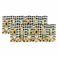 thumbnail image 1 of 2 Pack Valances for Window, Spring Gnomes Short Curtains for Kitchen Bedroom Living Room, Botanical Budding Sunflowers Buffalo Plaid Rod Pocket Small Window Treatment Valance Drapes 60 x 18 Inch, 1 of 8