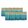 thumbnail image 1 of 2 Pack Valances for Window, Teal Blue Ombre Short Curtains for Kitchen Bedroom Living Room, Modern Abstract Gradient Art Rod Pocket Small Window Treatment Valance Drapes 42 x 18 Inch, 1 of 8