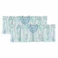 thumbnail image 1 of 2 Pack Valances for Window, Teal Blue Seahorse Coastal Short Curtains for Kitchen Bedroom Living Room, Beach Watercolor Sea Ocean Nautical Small Window Treatment Valance Drapes 42 x 18 Inch, 1 of 8