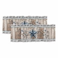 thumbnail image 1 of 2 Pack Valances for Window, Texas Star Rustic Short Curtains for Kitchen Bedroom Living Room, Country Blue Berry Brown Wooden Plank Rod Pocket Small Window Treatment Valance Drapes 54 x 18 Inch, 1 of 8