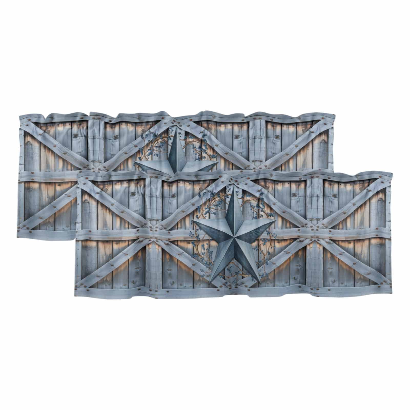 2 Pack Valances for Window, Texas Star Vintage Short Curtains for ...