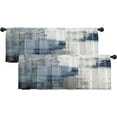 thumbnail image 1 of 2 Pack Valances Window Treatments, Blue and Grey Abstract Modern Art Blackout Drapes Adjustable Curtain Valances for Windows Living Room Kitchen Over Sink, 12x52 Inch Rod Pocket Valances, 1 of 5