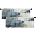 thumbnail image 1 of 2 Pack Valances Window Treatments, Blue and Grey Abstract Modern Art Blackout Drapes Adjustable Curtain Valances for Windows Living Room Kitchen Over Sink, 18x52 Inch Rod Pocket Valances, 1 of 6