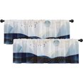 thumbnail image 1 of 2 Pack Valances Window Treatments, Blue Mountain Golde Gold Painting Blackout Drapes Adjustable Curtain Valances for Windows Living Room Kitchen Over Sink, 18x52 Inch Rod Pocket Valances, 1 of 6