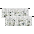 thumbnail image 1 of 2 Pack Valances Window Treatments, Green Watercolor Eucalyptus Leaves Blackout Drapes Adjustable Curtain Valances for Windows Living Room Kitchen Over Sink, 18x52 Inch Rod Pocket Valances, 1 of 6