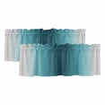 thumbnail image 1 of 2 Pack Valances for Window, Turquoise Grey Ombre Short Curtains for Kitchen Bedroom Living Room, Farmhouse Gradient Minimalist Rod Pocket Small Window Treatment Valance Drapes 54 x 18 Inch, 1 of 8