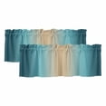 thumbnail image 1 of 2 Pack Valances for Window, Turquoise Ombre Short Curtains for Kitchen Bedroom Living Room, Modern Yellow Gradient Farmhouse Art Rod Pocket Small Window Treatment Valance Drapes 60 x 18 Inch, 1 of 8