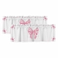 thumbnail image 1 of 2 Pack Valances for Window, Valentine's Day Short Curtains for Kitchen Bedroom Living Room, Pink Bowknot Ribbon Modern Minimalist Art Rod Pocket Small Window Treatment Valance Drapes 60 x 18 Inch, 1 of 8