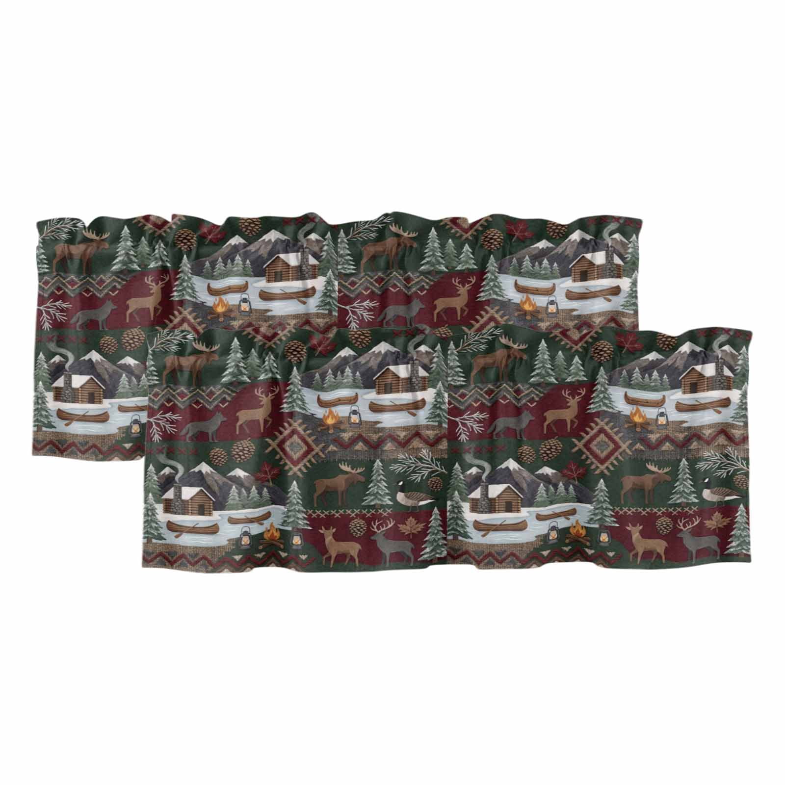 2 Pack Valances for Window, Western Boho Short Curtains for Kitchen ...