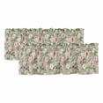 thumbnail image 1 of 2 Pack Valances for Window, White Pink Flower Short Curtains for Kitchen Bedroom Living Room, Shabby Chic Spring Vintage Leaf Green Rod Pocket Small Window Treatment Valance Drapes 54 x 18 Inch, 1 of 8