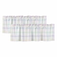 thumbnail image 1 of 2 Pack Valances for Window, White Plaid Grid Short Curtains for Kitchen Bedroom Living Room, Colorful Line Modern Simple Geometric Rod Pocket Small Window Treatment Valance Drapes 42 x 12 Inch, 1 of 8
