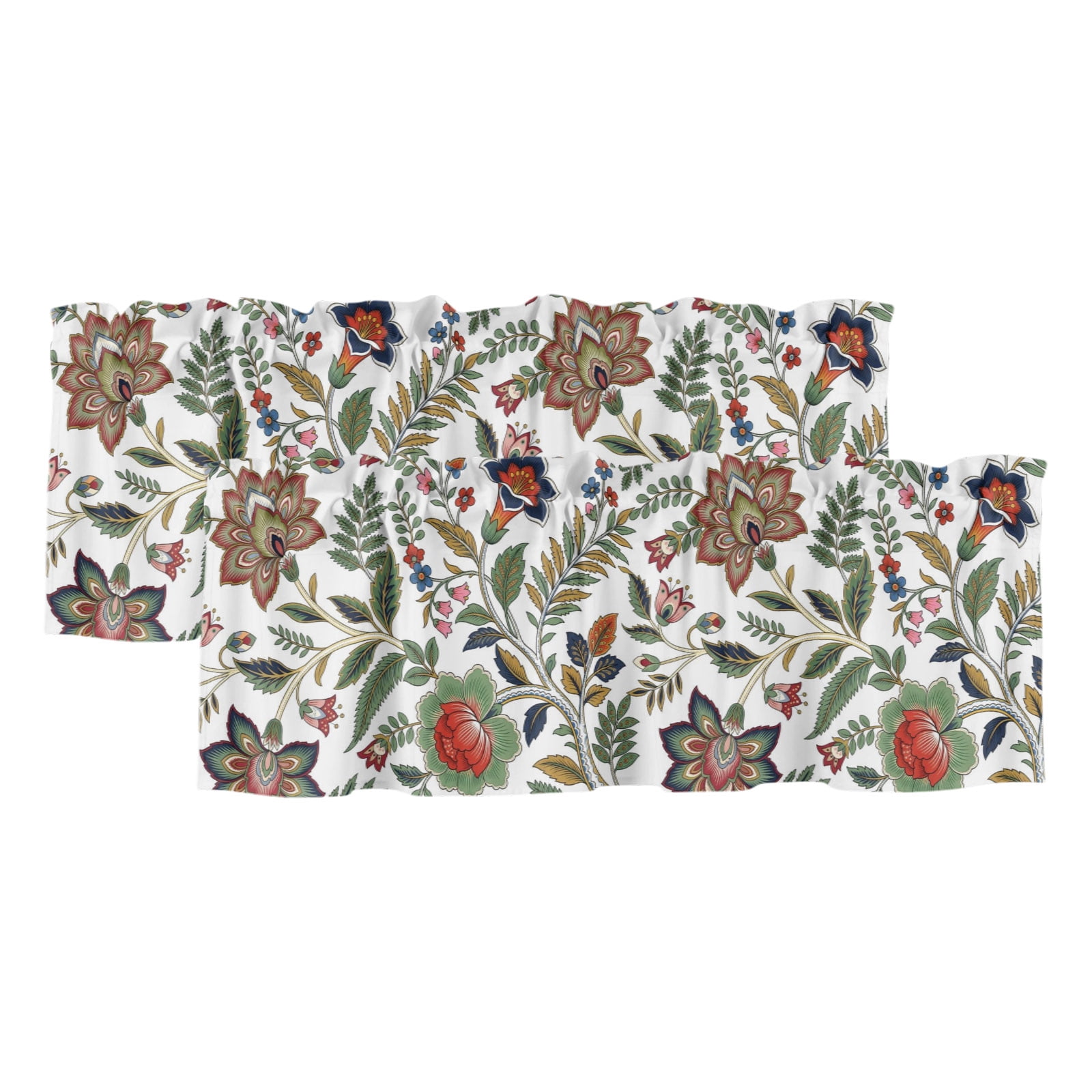 2 Pack Valances for Windows 42 x 12 Inch, Red Peonies Flowers ...