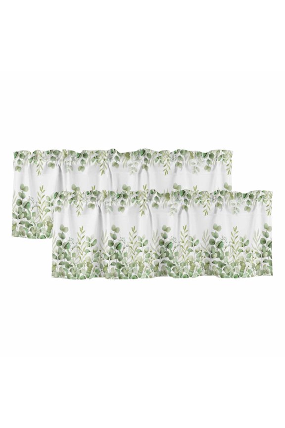 2 Pack Valances for Windows 42 x 18 Inch, Colorful Cherry Blossom Decorative Kitchen Curtain Valance, Spring Flowers Vintage Art Rod Pocket Short Curtains Window Treatment for Bathroom/Cafe